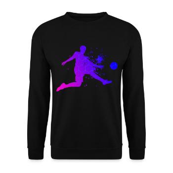 Fussballspieler Fussballspielen Herren Fussball - Unisex Pullover - Schwarz - Vorne - Alina (178cm) & Michal (187cm)