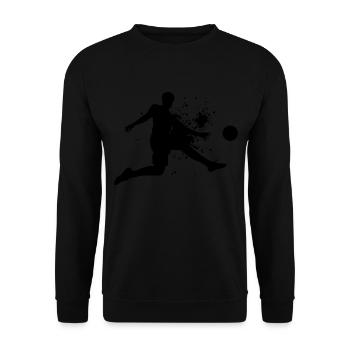 Fussball Damen Herren Fussballspieler Fussballer - Unisex Pullover - Schwarz - Vorne - Alina (178cm) & Michal (187cm)
