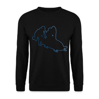 Zweierbob Damen Bob Bobsport Bob fahren Herren - Unisex Pullover - Schwarz - Vorne - Alina (178cm) & Michal (187cm)