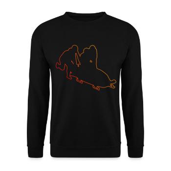 Bobsport Bobbahn Damen Herren Bob Zweierbob - Unisex Pullover - Schwarz - Vorne - Alina (178cm) & Michal (187cm)