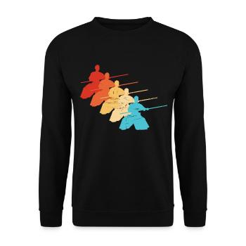 Aikidoka Martial Arts Aikido Kampfsport Damen - Unisex Pullover - Schwarz - Vorne - Alina (178cm) & Michal (187cm)