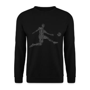 Football Football Football féminin Jeux de football - Sweat-shirt Unisexe - noir - Devant - Alina (178cm) & Michal (187cm)
