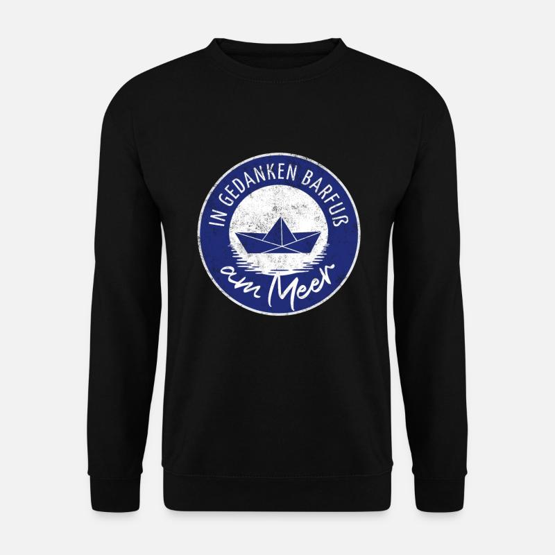 Meer geht immer - IN GEDANKEN BARFUß AM MEER - Unisex Pullover - Schwarz