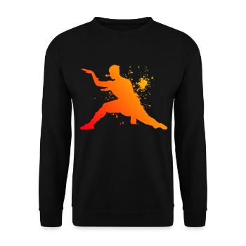 Kungfu Kung Fu féminin Wushu Arts martiaux masculins - Sweat-shirt Unisexe - noir - Devant - Alina (178cm) & Michal (187cm)