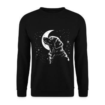 Golden Retriever Mond - Unisex Pullover - Schwarz - Vorne - Alina (178cm) & Michal (187cm)