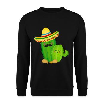 Cactus-Mexiko Shirt - Unisex Pullover - Schwarz - Vorne - Alina (178cm) & Michal (187cm)