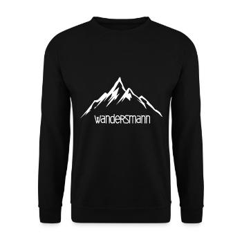 Wandersmann Berge - Unisex Pullover - Schwarz - Vorne - Alina (178cm) & Michal (187cm)