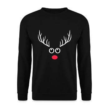 Rudolph the reindeer of Santa Claus - Unisex Sweatshirt - black - Front - Alina (178cm) & Michal (187cm)