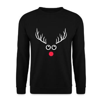 Christmas reindeer - Unisex Sweatshirt - black - Front - Alina (178cm) & Michal (187cm)