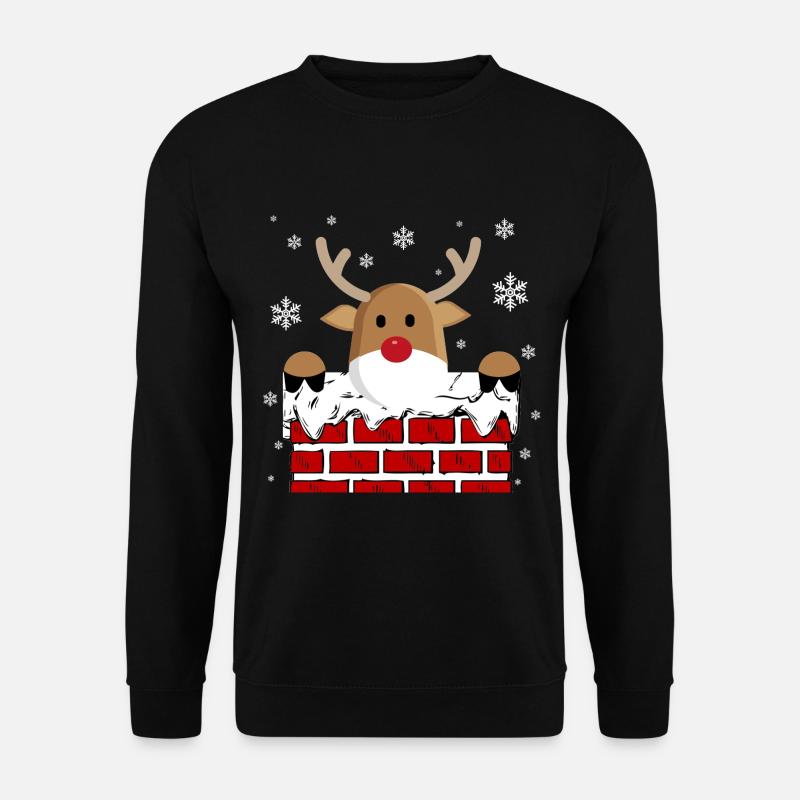 Rudolph in the fireplace - Unisex Sweatshirt - black