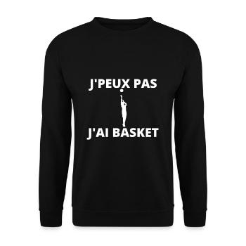 J'peux pas j'ai Basket. - Sweat-shirt Unisexe - noir - Devant - Alina (178cm) & Michal (187cm)
