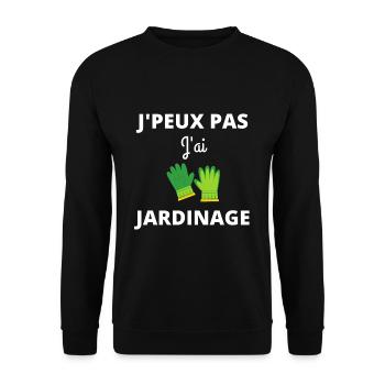 J'peux pas j'ai jardinage - Sweat-shirt Unisexe - noir - Devant - Alina (178cm) & Michal (187cm)