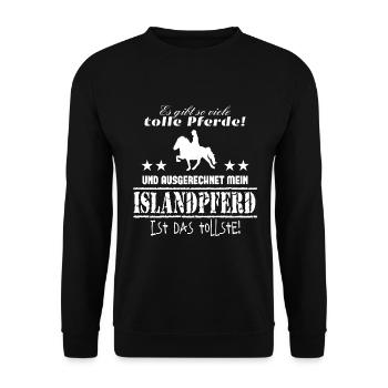 Islandpferd T-Shirt Isländer Islandpony - Unisex Pullover - Schwarz - Vorne - Alina (178cm) & Michal (187cm)