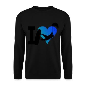 Kiten Kitesurfing Herren Kite Kitesurfer - Unisex Pullover - Schwarz - Vorne - Alina (178cm) & Michal (187cm)