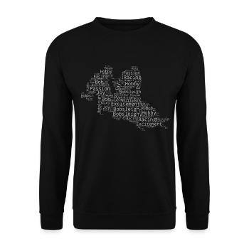 Zweierbob Bob fahren Herren Bobsport Bob Bobbahn - Unisex Pullover - Schwarz - Vorne - Alina (178cm) & Michal (187cm)