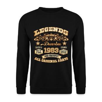 Legends are born in December 1983 - Unisex Sweatshirt - black - Front - Alina (178cm) & Michal (187cm)