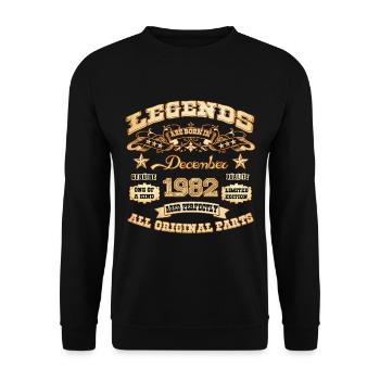 Legends are born in December 1982 - Unisex Sweatshirt - black - Front - Alina (178cm) & Michal (187cm)