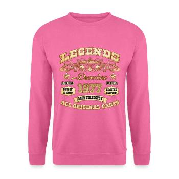 Legends are born in December 1977 - Unisex Sweatshirt - pink - Front