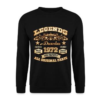 Legends are born in December 1972 - Unisex Sweatshirt - black - Front - Alina (178cm) & Michal (187cm)