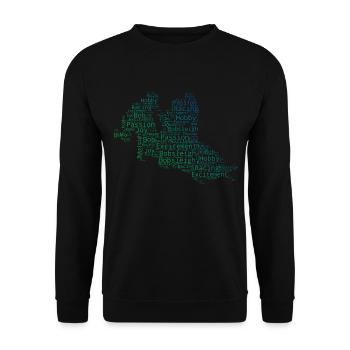 Herren Bobbahn Bob fahren Bob Damen Zweierbob - Unisex Pullover - Schwarz - Vorne - Alina (178cm) & Michal (187cm)