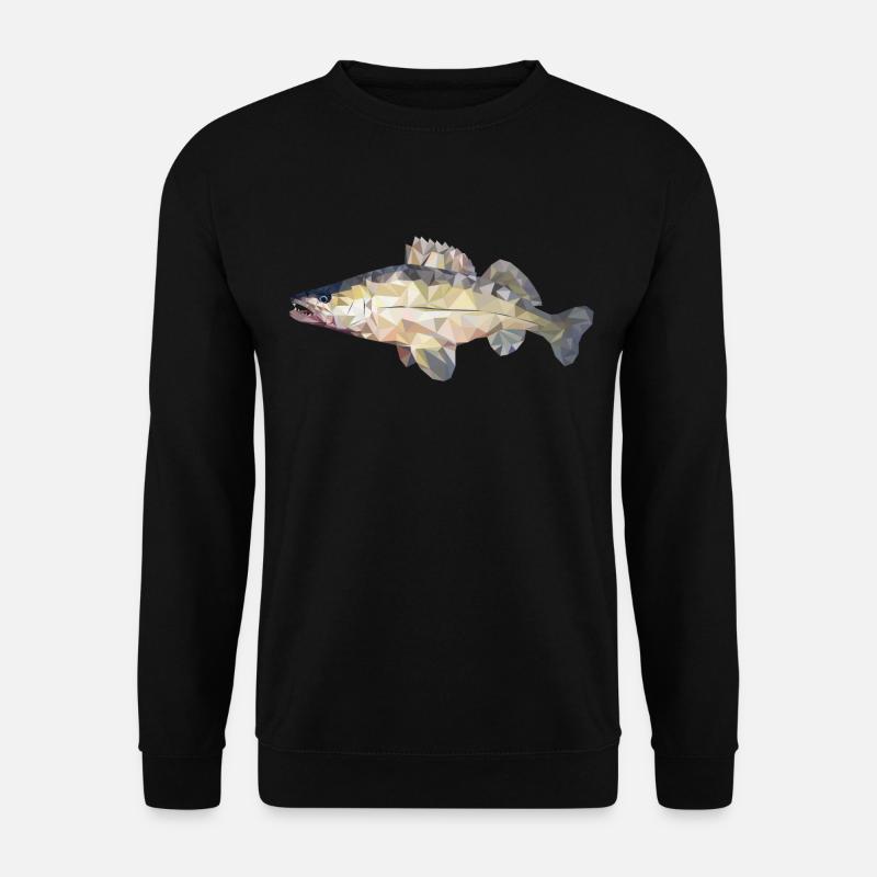 Pikeperch fish polygon - Unisex Sweatshirt - black