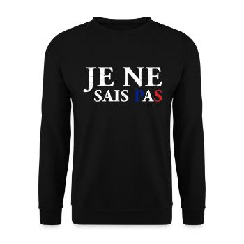 Ich weiss es nicht - Französisch Frankreich - Unisex Pullover - Schwarz - Vorne - Alina (178cm) & Michal (187cm)