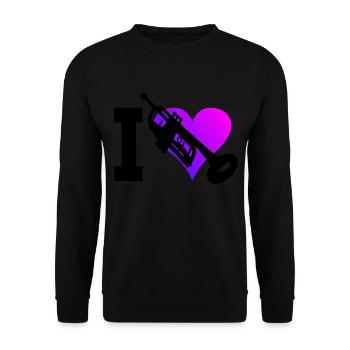 Trumpet Playing Trumpet Player Men's TrumpetSp - Unisex Sweatshirt - black - Front - Alina (178cm) & Michal (187cm)