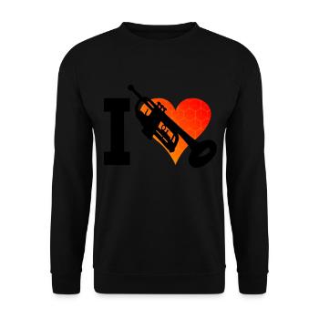 Men's Trumpet Playing Trumpet Trumpets Players - Unisex Sweatshirt - black - Front - Alina (178cm) & Michal (187cm)
