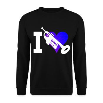 Trompetenspieler Damen Trompeten Spieler - Unisex Pullover - Schwarz - Vorne - Alina (178cm) & Michal (187cm)