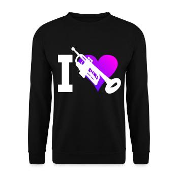 Trumpeter Men Trumpet Trumpets Players - Unisex Sweatshirt - black - Front - Alina (178cm) & Michal (187cm)