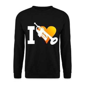 Damen Trompetenspielen Trompetenspieler Herren - Unisex Pullover - Schwarz - Vorne - Alina (178cm) & Michal (187cm)