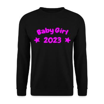Baby Girl 2023 Design - Unisex Sweatshirt - black - Front - Alina (178cm) & Michal (187cm)