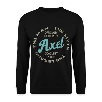 AXEL Namensgeschenk T-Shirt personalisiert Axel - Unisex Pullover - Schwarz - Vorne - Alina (178cm) & Michal (187cm)