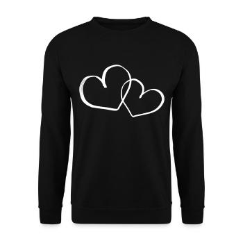 Herzen Symbol - Unisex Pullover - Schwarz - Vorne - Alina (178cm) & Michal (187cm)