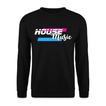 House Music Party - Unisex Pullover - Schwarz - Vorne - Alina (178cm) & Michal (187cm)