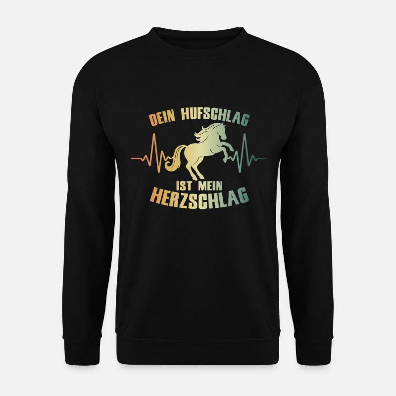 Herzschlag Pferd Hufschlag - Unisex Pullover - Schwarz