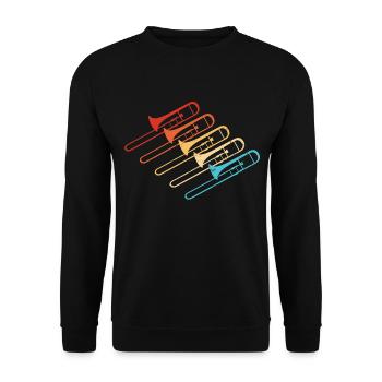 Tromboniste Hommes Trombone Jazz Trombone Brass - Sweat-shirt Unisexe - noir - Devant - Alina (178cm) & Michal (187cm)