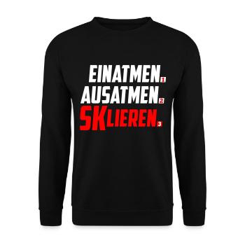 Eskalieren SKlieren sklieren | Farbe änderbar - Unisex Pullover - Schwarz - Vorne - Alina (178cm) & Michal (187cm)