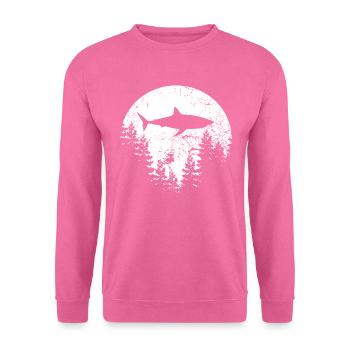 Lune Requin requin Shark Jaws Moon T-shirt T - Sweat-shirt Unisexe - rose - Devant