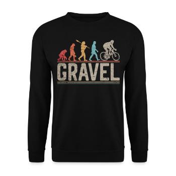 Fahren Sie Gravel Bike Evolution von Man Funny Bicycle - Unisex Pullover - Schwarz - Vorne - Alina (178cm) & Michal (187cm)