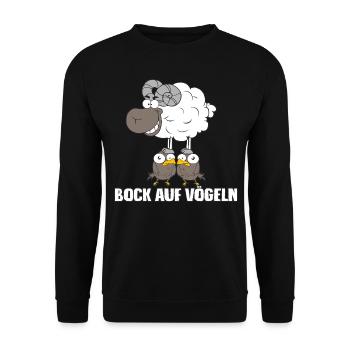 Bock auf Vögeln - Unisex Pullover - Schwarz - Vorne - Alina (178cm) & Michal (187cm)