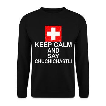 Schweiz T-shirt Geschenkidee - Unisex Pullover - Schwarz - Vorne - Alina (178cm) & Michal (187cm)