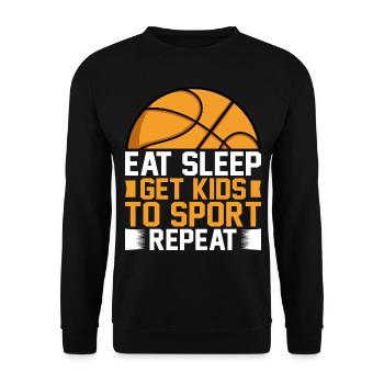 Eat Sleep Get Kids To Sport Repeat I Basketballer - Unisex Sweatshirt - black - Front - Alina (178cm) & Michal (187cm)