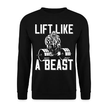 Bodybuilder Lift Comme une Bête Tenue Barbell - Sweat-shirt Unisexe - noir - Devant - Alina (178cm) & Michal (187cm)