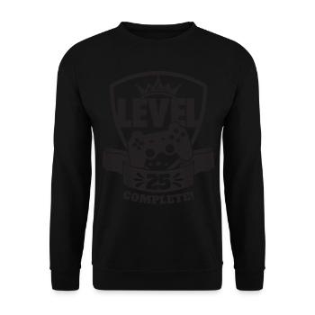 Level 25 Complete Birthday Gift 25 Years - Unisex Sweatshirt - black - Front - Alina (178cm) & Michal (187cm)