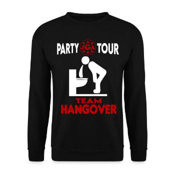 JGA Party Team Hangover Saufen Kotzen Brechen - Unisex Pullover - Schwarz - Vorne - Alina (178cm) & Michal (187cm)