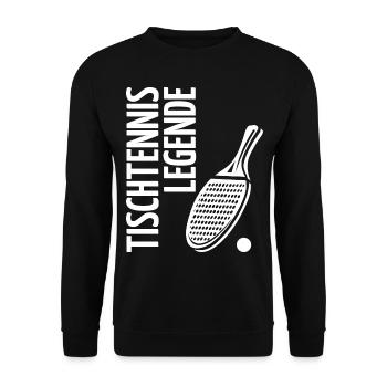 Tischtennis Legende Noppe Tischtennisspieler - Unisex Pullover - Schwarz - Vorne - Alina (178cm) & Michal (187cm)