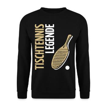 Tischtennis Legende Noppe Tischtennisspieler - Unisex Pullover - Schwarz - Vorne - Alina (178cm) & Michal (187cm)