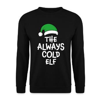 Der immer kalte Elf - Unisex Pullover - Schwarz - Vorne - Alina (178cm) & Michal (187cm)