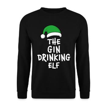 The Gin Drinking Elf - Unisex Sweatshirt - black - Front - Alina (178cm) & Michal (187cm)